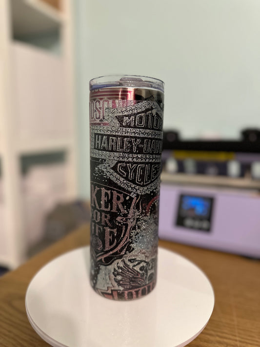 Harley Davidson Glitter Tumbler