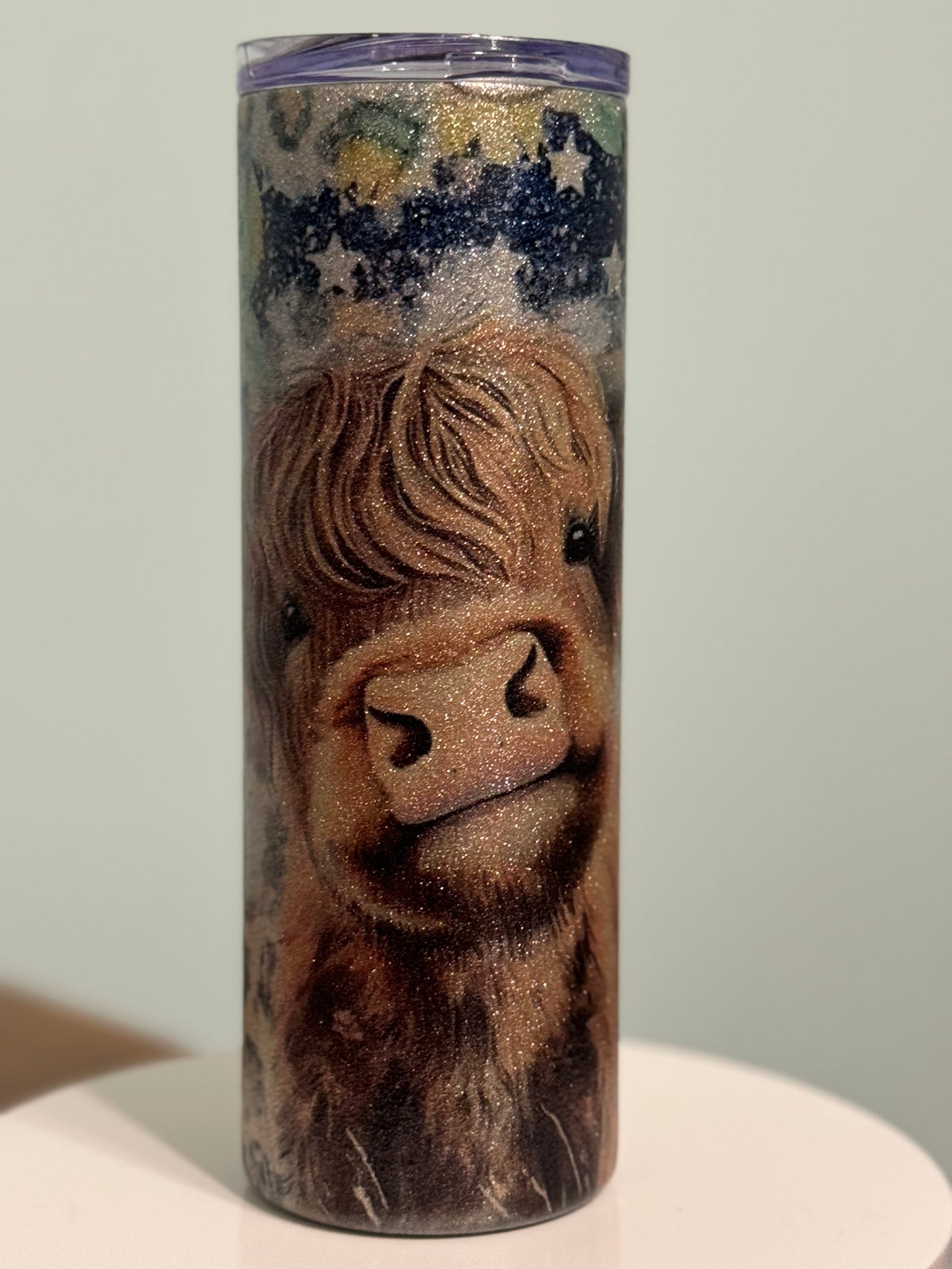 Glitter Highland Cow Tumbler