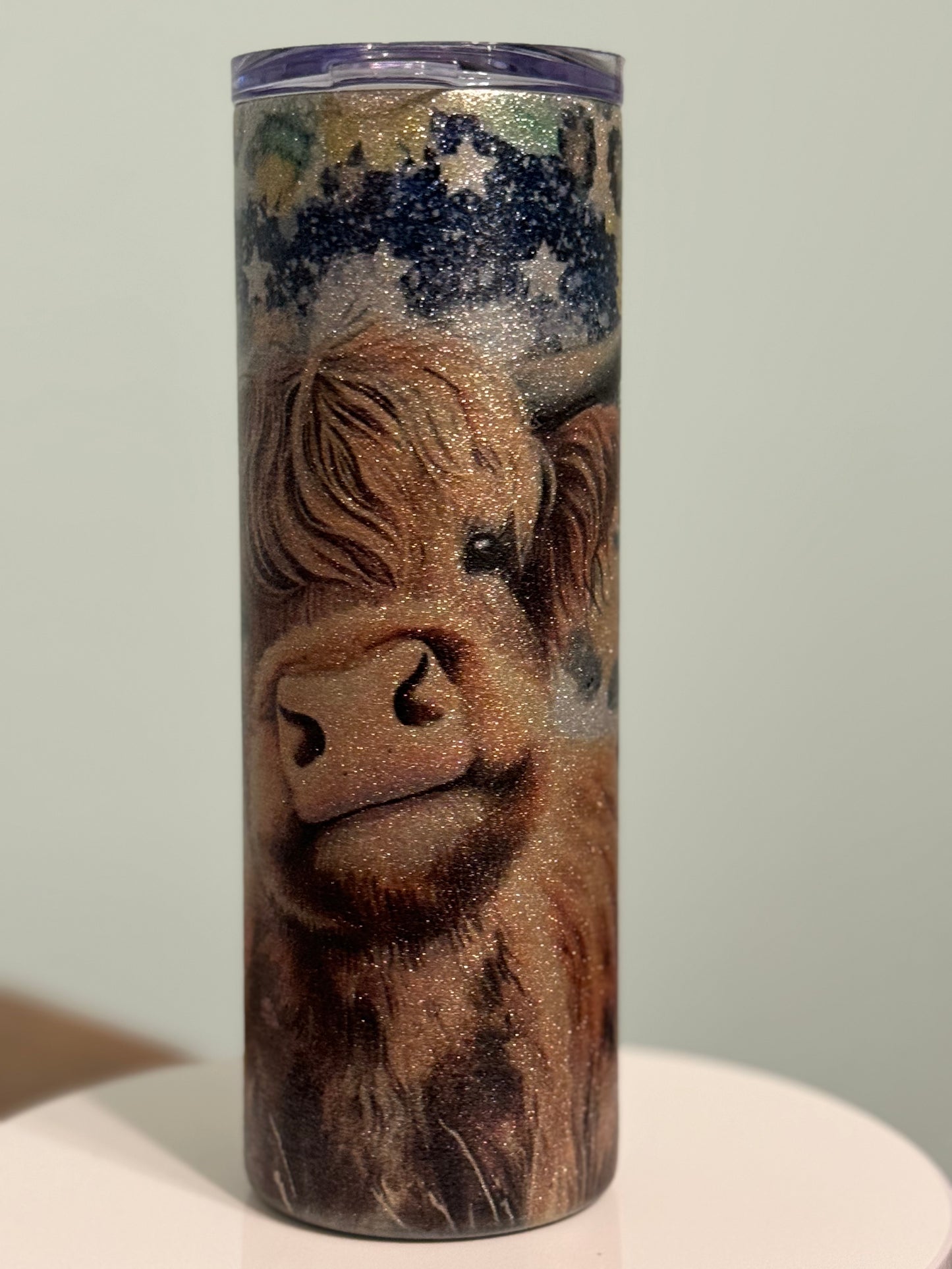 Glitter Highland Cow Tumbler