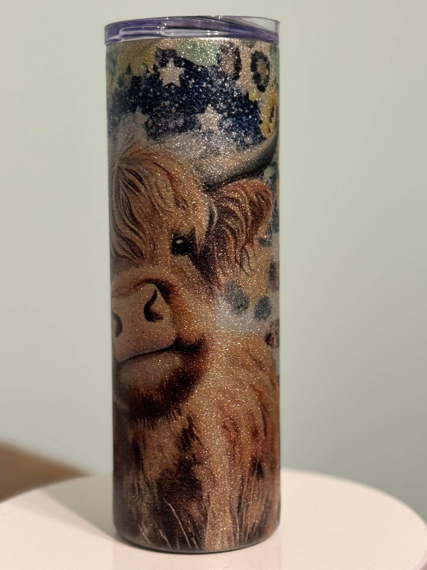 Glitter Highland Cow Tumbler