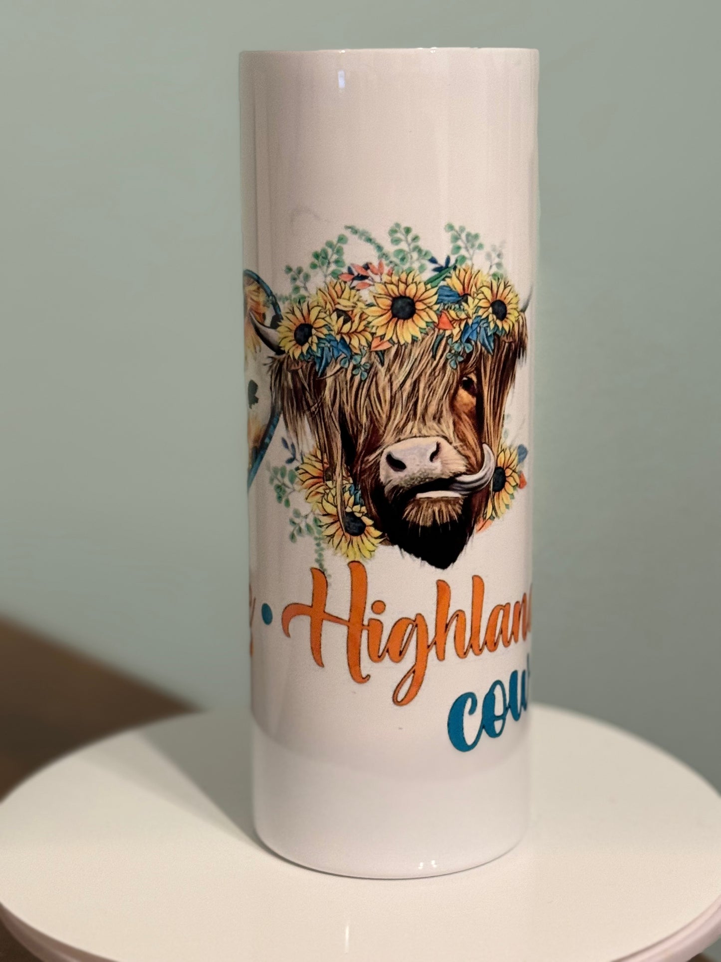 Peace Love Highland Cow Tumbler