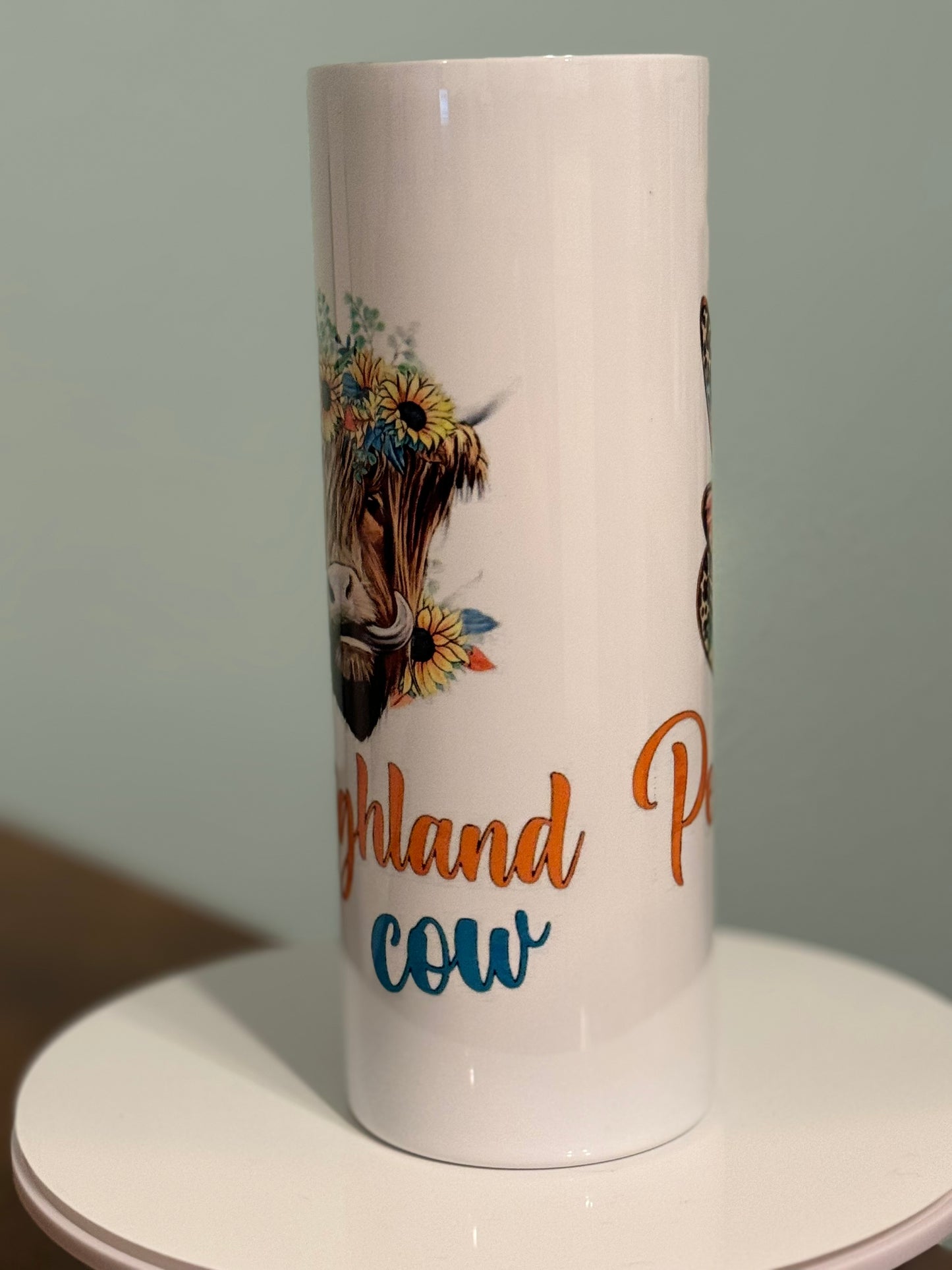 Peace Love Highland Cow Tumbler