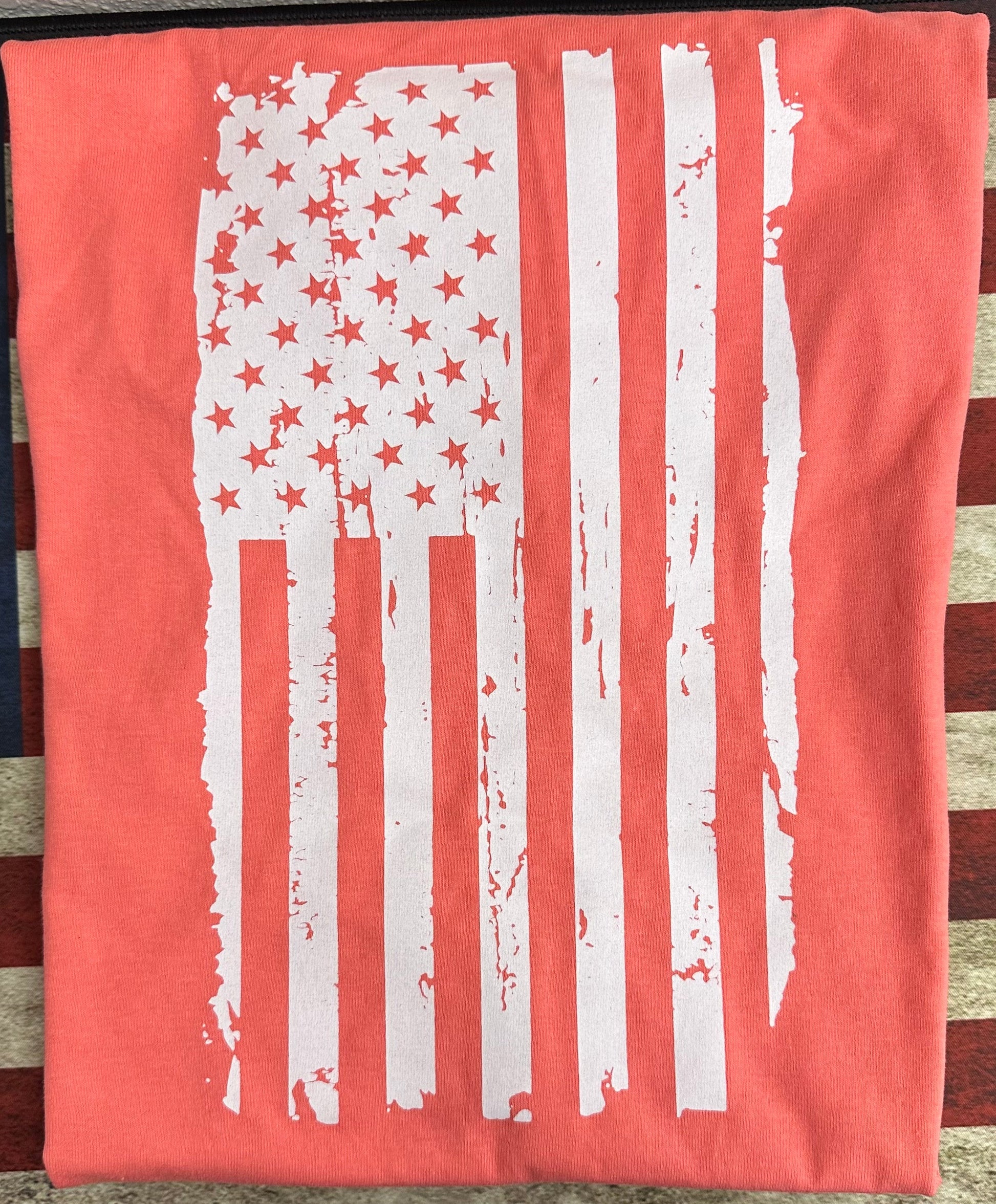 Vertical American Flag Novelty Tee Shirt