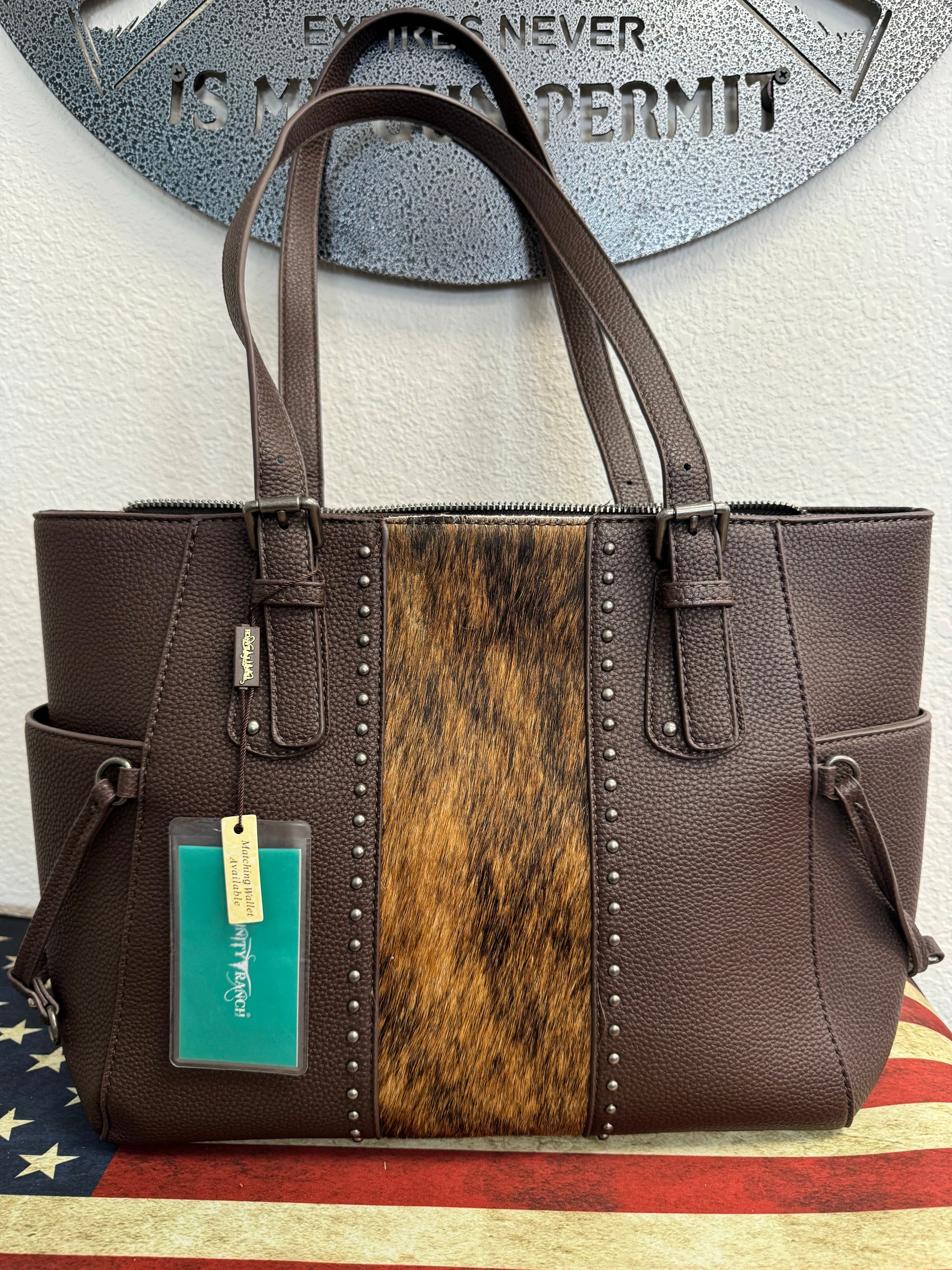 Dark Brown with Cowhide Concealed Carry Purse
