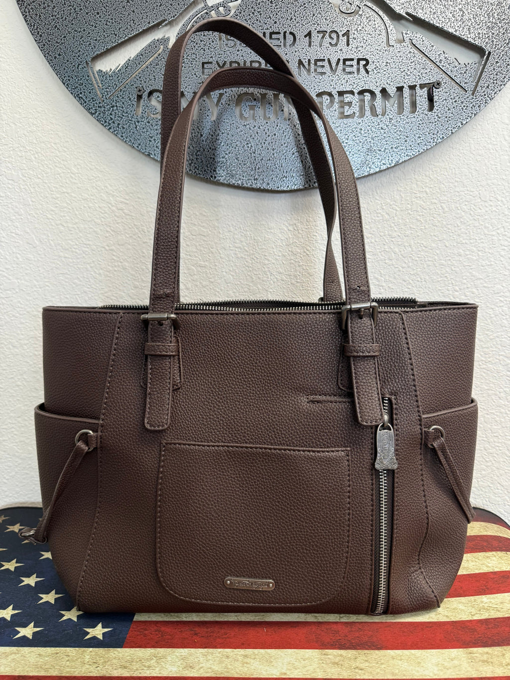 Dark Brown with Cowhide Concealed Carry Purse