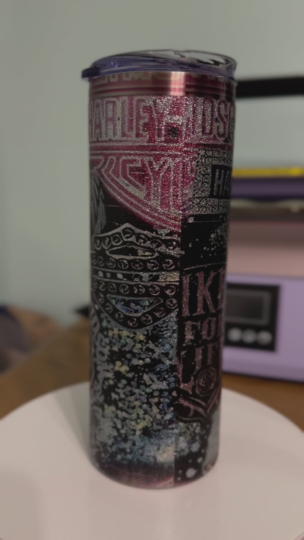 Harley Davidson Glitter Tumbler